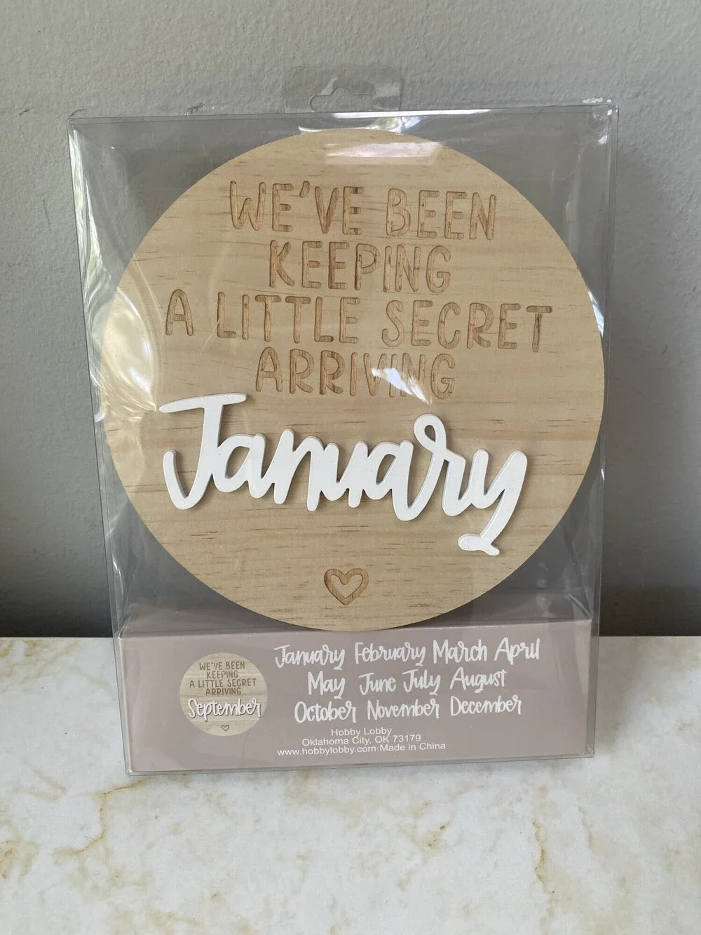 NWT Hobby Lobby Wooden Birth Announcement Sign with 12 Month Pieces New
